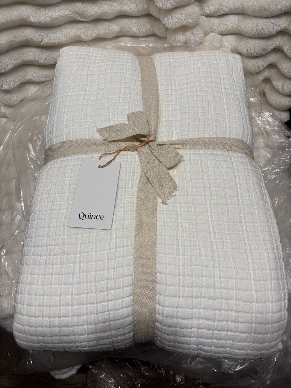 Quince Organic Ribbed Cotton Coverlet - King/Cali King - Color: White